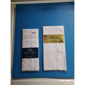 NOS Vintage Made in USA Men's Handkerchiefs 2 Pack of 6 & 4 White Cotton Blend